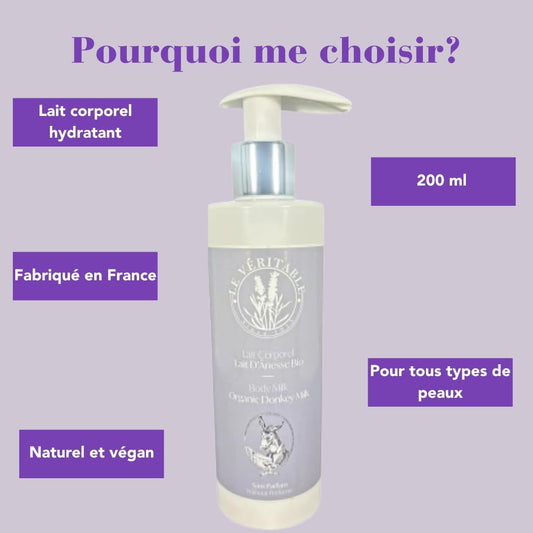 LAIT CORPOREL AU LAIT D'ANESSE BIO - SANS PARFUM