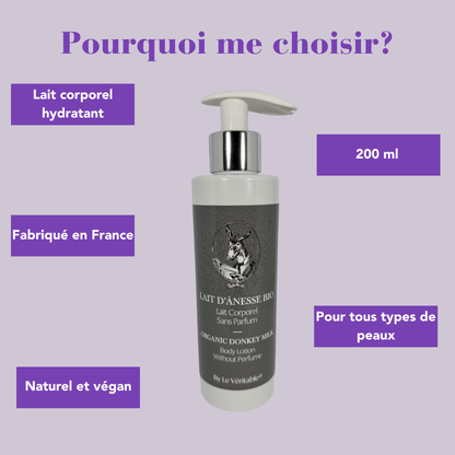 LAIT CORPOREL AU LAIT D'ANESSE BIO - SANS PARFUM